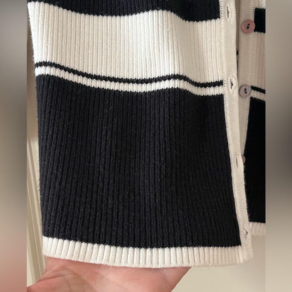 Worthington essentials Black & White Ribbed Sweater Women’s Size Large - Picture 7 of 14